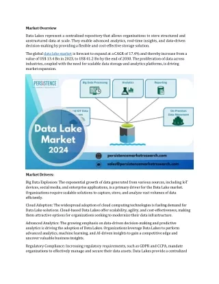 Data Lake Market Leveraging Data Lakes for Real-Time Analytics and Decision Maki