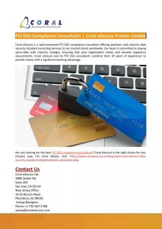 PCI DSS Compliance Consultants