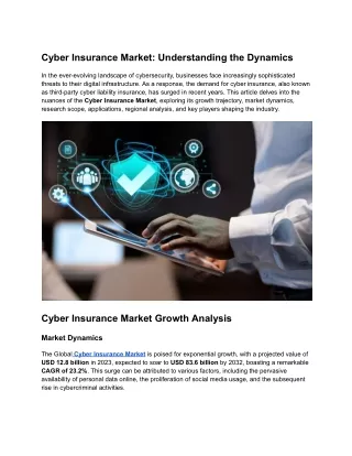 _ Cyber Insurance Market value of USD 83.6 billion by 2032