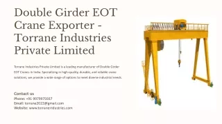 Double Girder EOT Crane Exporter in Ahmedabad, Best Double Girder EOT Crane Expo