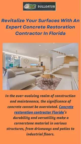 Utilize A Skilled Concrete Restoration Contractor To Bring Your Surfaces In Florida