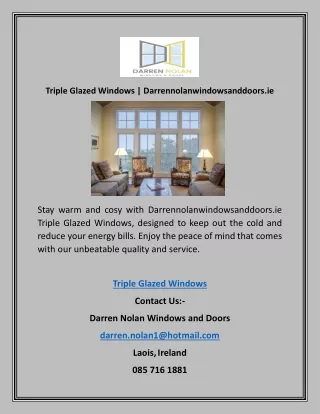 Triple Glazed Windows | Darrennolanwindowsanddoors.ie