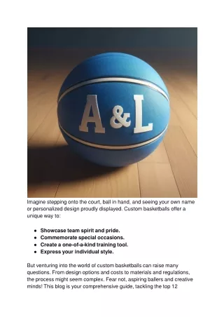 The Most Common Questions about Custom Basketballs