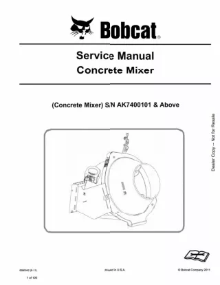 Bobcat Concrete Mixer Service Repair Manual SN AK7400101 And Above