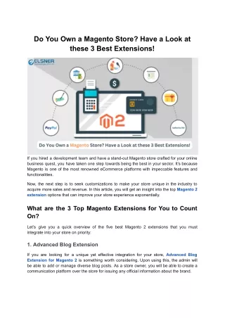 Enhance Your Magento Store with Top Magento 2 Extensions