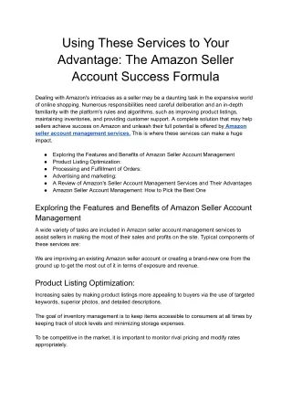 Using These Services to Your Advantage_ The Amazon Seller Account Success Formula - Google Docs