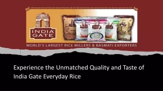 Experience the Unmatched Quality and Taste of India Gate Everyday Rice