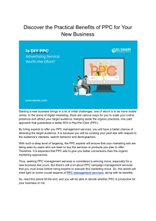 Discover the Practical Benefits of PPC for Your New Business
