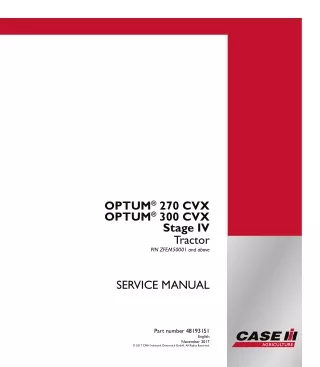 CASE IH OPTUM 270 CVX Stage IV Tractor Service Repair Manual (PIN ZFEM50001 and above)