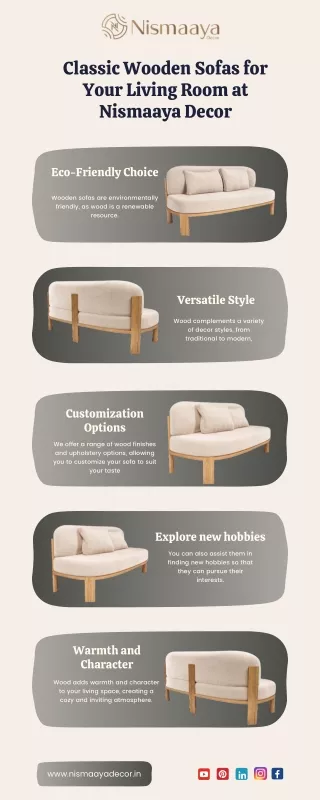 Classic Wooden Sofas for Your Living Room at Nismaaya Decor