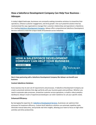 How a Salesforce Development Company Can Help Your Business