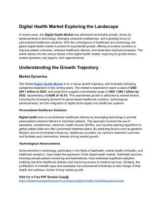 _ Digital Health Market going to hit USD 1,299.1 billion by 2032