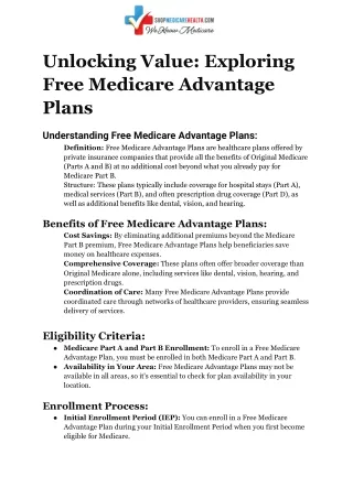 The Ultimate Guide to Free Medicare Advantage Plans