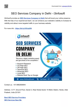 SEO Services Company in Delhi - i3infosoft