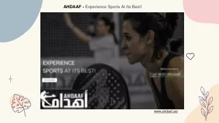 Multi Sports Facility In Dubai – Ahdaaf