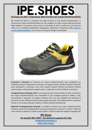 Sicurezza con Stile LImportanza delle Forniture per Scarpe Antinfortunistiche