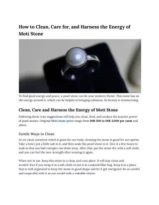 How to Clean, Care for, and Harness the Energy of Moti Stone