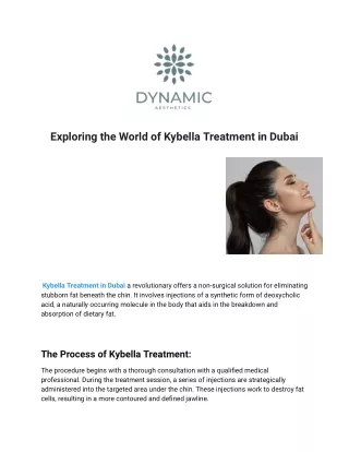 Exploring the World of Kybella Treatment in Dubai
