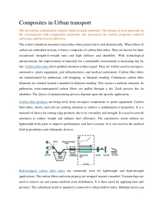 Composites in Urban Transport