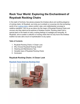 Rock Your World_ Unveiling the Magic of Royaloak Rocking Chairs