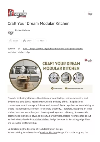 Craft Your Dream Modular Kitchen