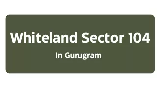Whiteland Sector 104 Gurugram- Download PDF