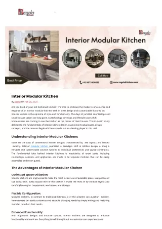 Crafting Stylish Interior Modular Kitchen