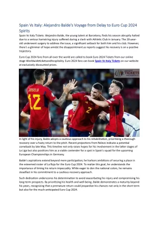 Spain Vs Italy Alejandro Balde's Voyage from Delay to Euro Cup 2024 Spirits