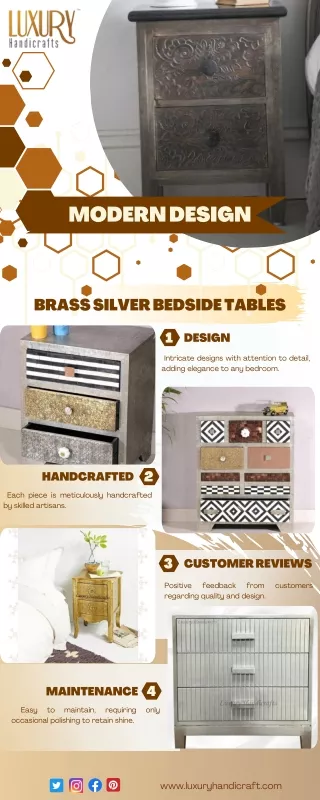 Your Sleeping Space with the Opulence of Brass and Silver Bedside Tables