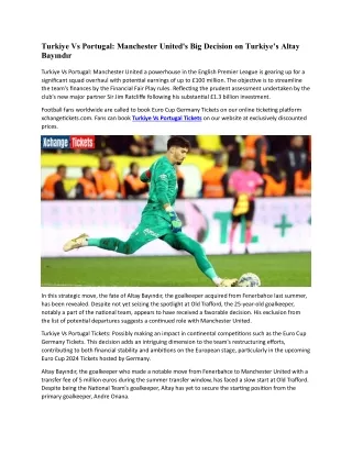 Manchester United's Big Decision on Turkiye’s Altay Bayındır