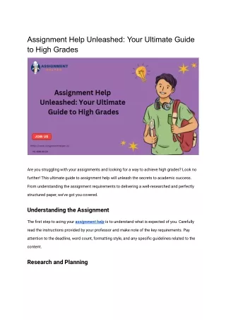 Assignment Help Unleashed: Your Ultimate Guide to High Grades