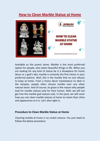 How to Clean Marble Statue at Home