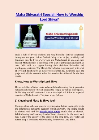 Maha Shivaratri Special How to Worship Lord Shiva