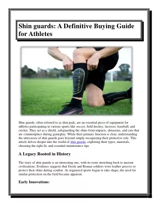 Shin guards A Definitive Buying Guide for Athletes
