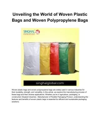 Unveiling the World of Woven Plastic Bags and Woven Polypropylene Bags