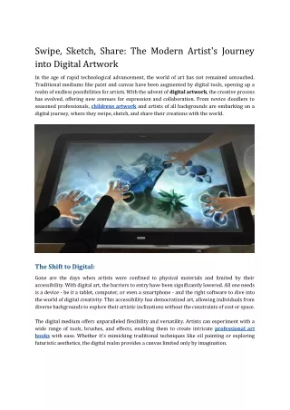 Swipe, Sketch, Share_ The Modern Artist's Journey into Digital Artwork