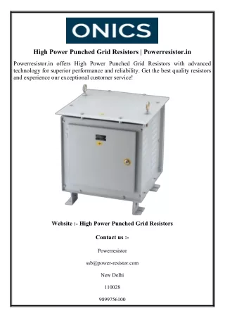 High Power Punched Grid Resistors  Powerresistor.in