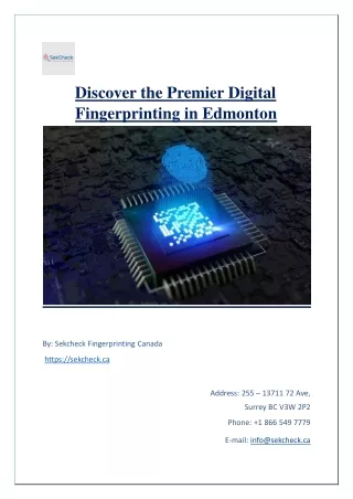 Discover the Premier Digital Fingerprinting in Edmonton