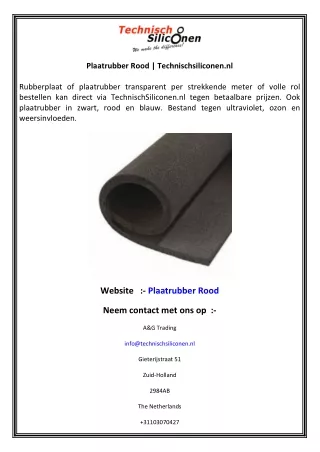 Plaatrubber Rood  Technischsiliconen.nl