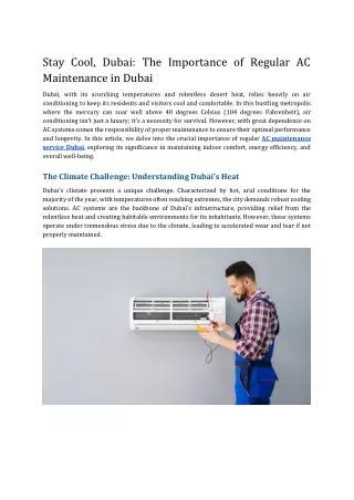 Stay Cool, Dubai_ The Importance of Regular AC Maintenance in Dubai