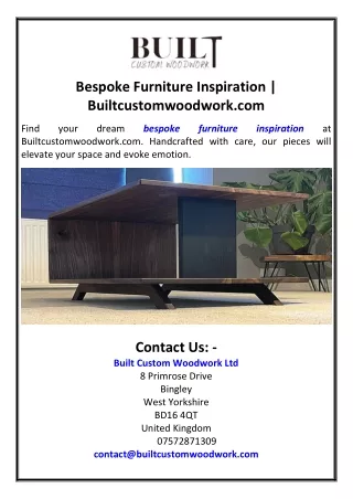 Bespoke Furniture Inspiration Builtcustomwoodwork.com