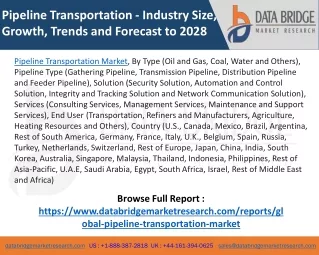 Pipeline Transportation Market - Industry Trends and Forecast to 2028