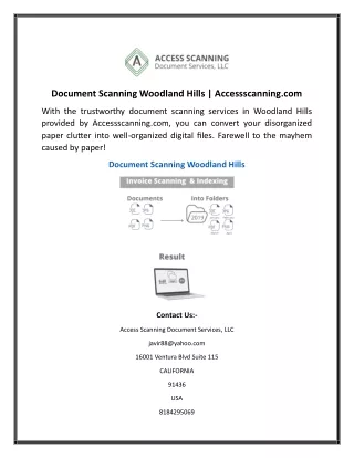 Document Scanning Woodland Hills  Accessscanning