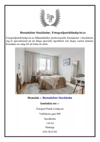 Bostadsfoto Stockholm  Fotografpatriklindqvist.se