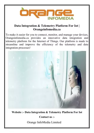 Data Integration & Telemetry Platform For Iot  Orangeinfomedia.ca