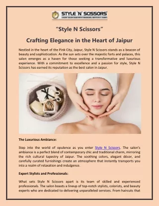 Style N Scissors, Crafting Elegance in the Heart of Jaipur