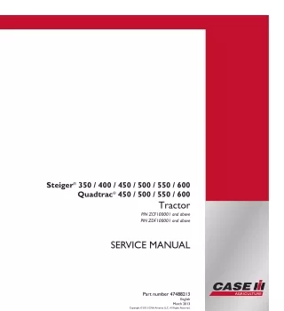 CASE IH Steiger 500 QT Tractor Service Repair Manual [ZCF100001 - ]