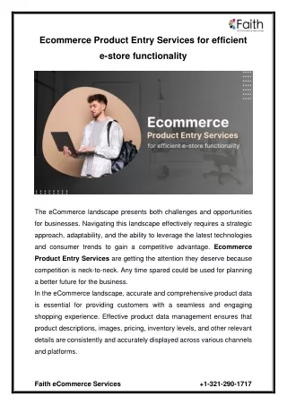 Ecommerce Product Entry Services for efficient e-store functionality