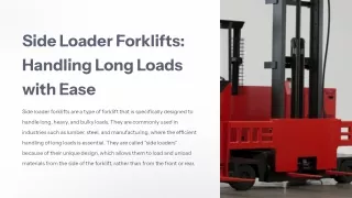 Side Loader Forklifts_ Handling Long Loads with Ease