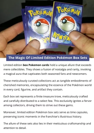 The Magic Of Limited Edition Pokémon Box Sets